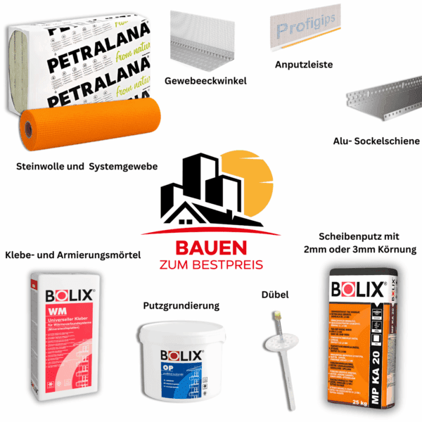 WDVS Komplettpaket Steinwolle 034 Petralana Fassadendämmung Komplettpaket